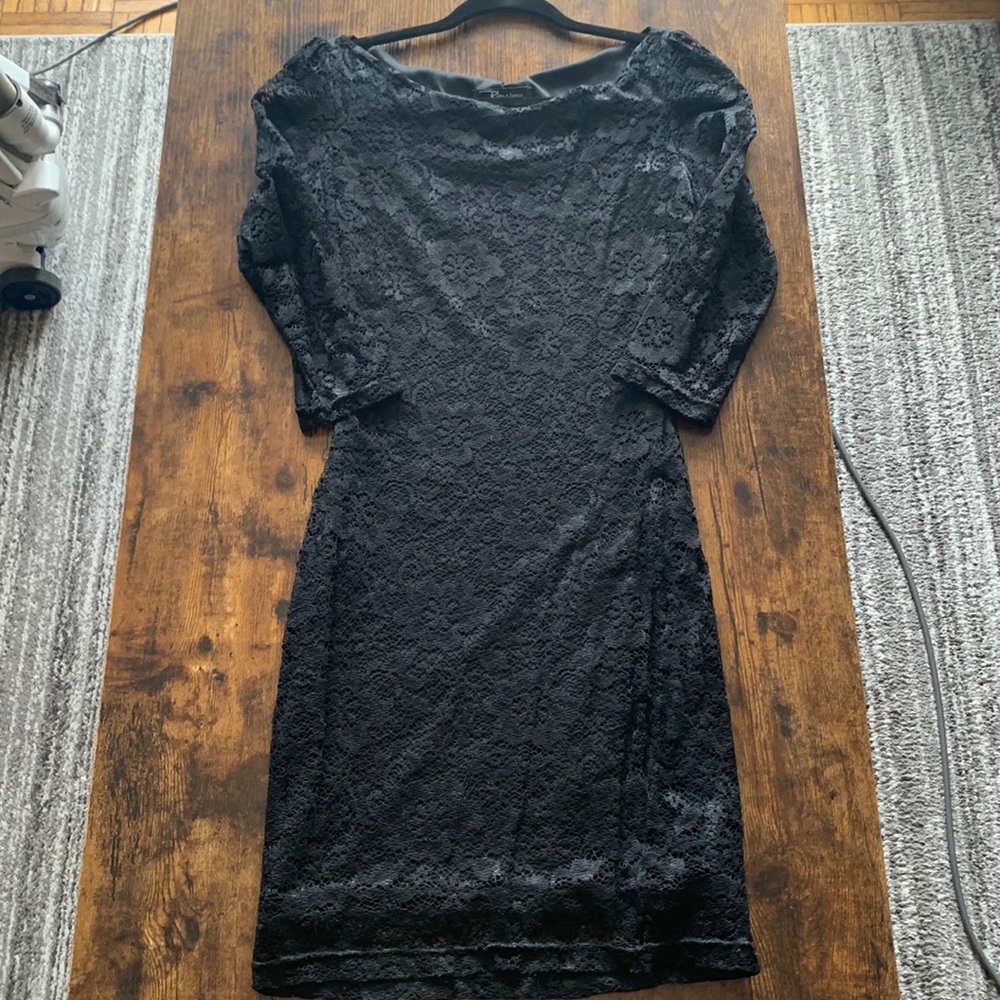 Mini black lace dress
